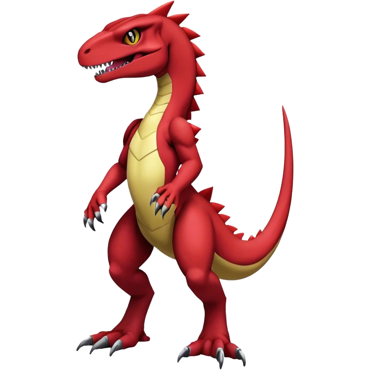  Cool Edgy Maroon Guilmon-Charmeleon-Digimon-Fakemon-Velociraptor full body emoji