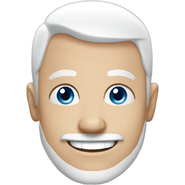 man smiling bald blue eyes emoji