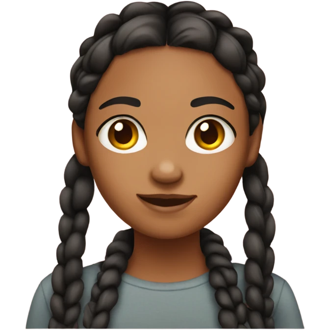 Medium tan skin girl with braids  emoji