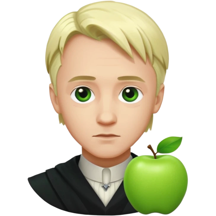 draco malfoy with green apple emoji