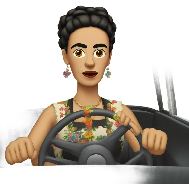 Frida driving car emoji