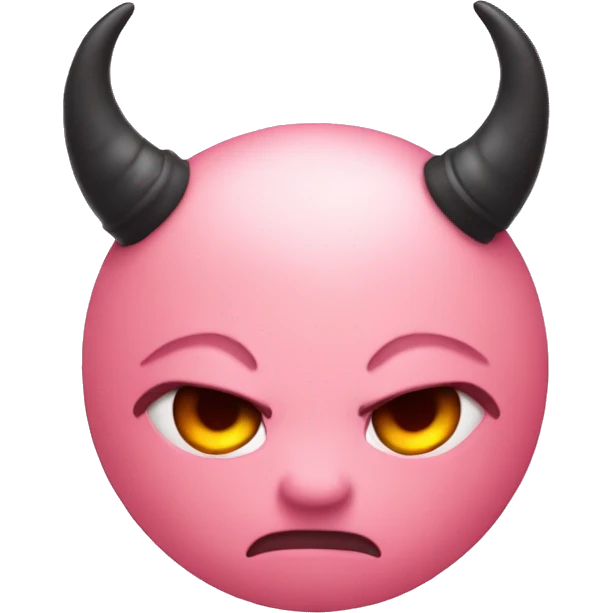 Blush pink emoji with devil horns smirk emoji