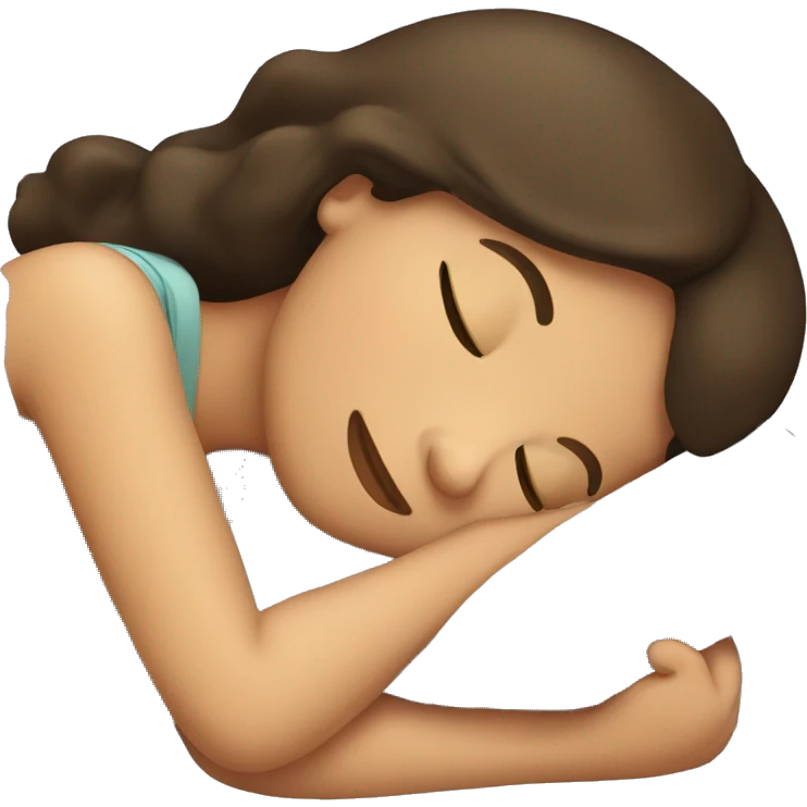 Brunette girl sleeping emoji