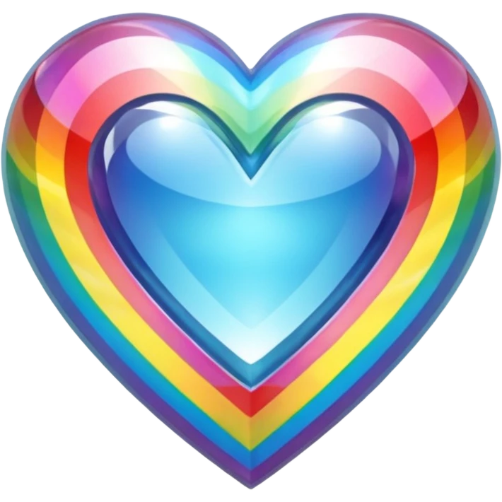 crystal clear heart rainbow emoji