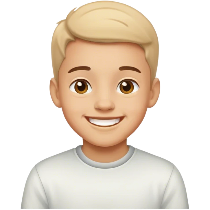 happy boy portrait smiling widely emoji
