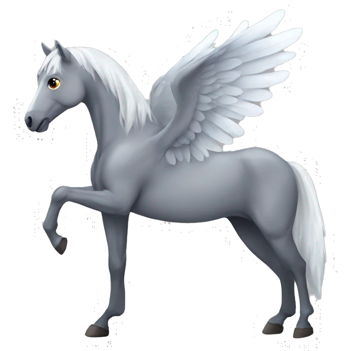 Grey horse with wings full body  emoji