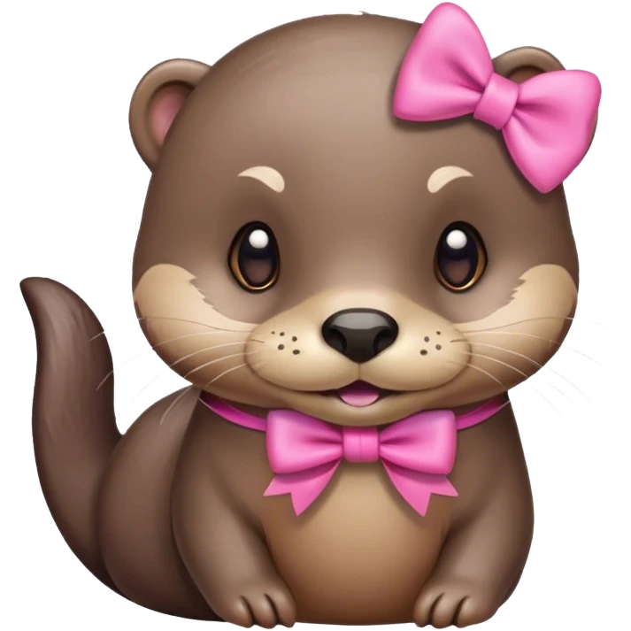 otter with pink bow on ear emoji