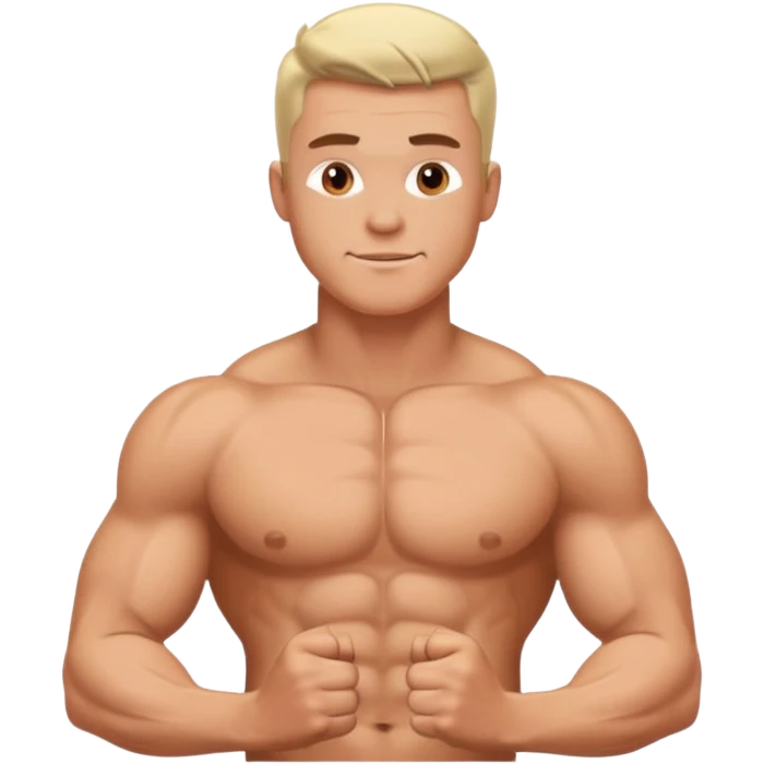 a white muscle man posing emoji