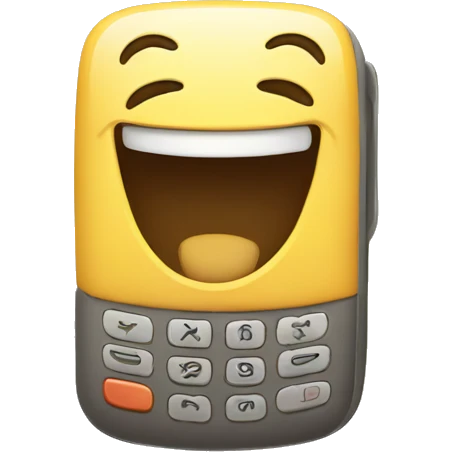 a phone with the emotion of happiness emoji