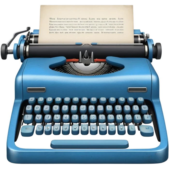blue typewriter emoji