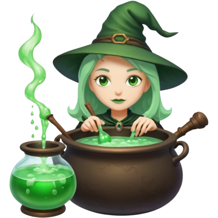 green witch cooking potion emoji