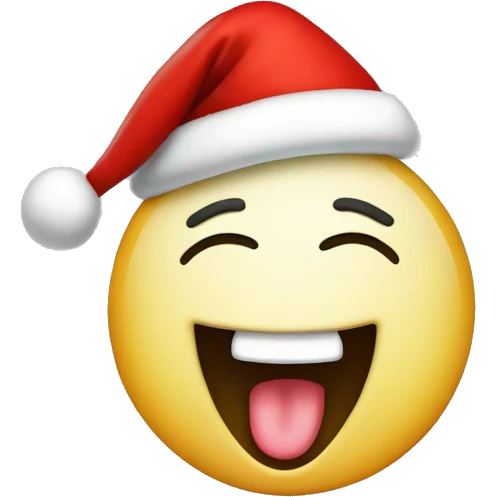 Laughing face middle finger Santa hat emoji