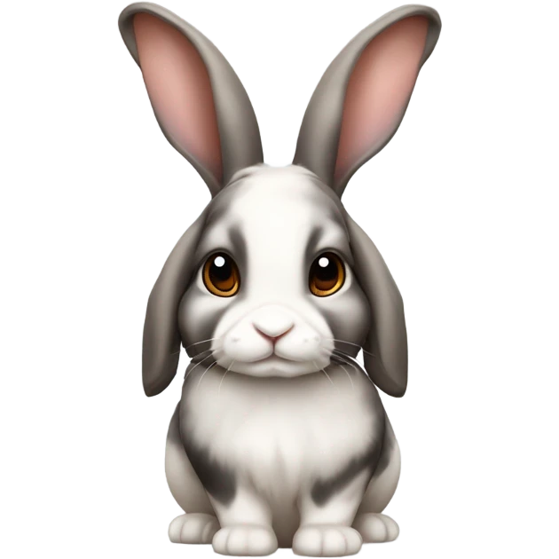 Harlequin lop ear rabbit emoji
