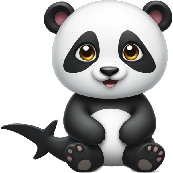 Panda with shark tail emoji