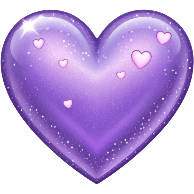 glitter heart with pastel purple sparkles emoji