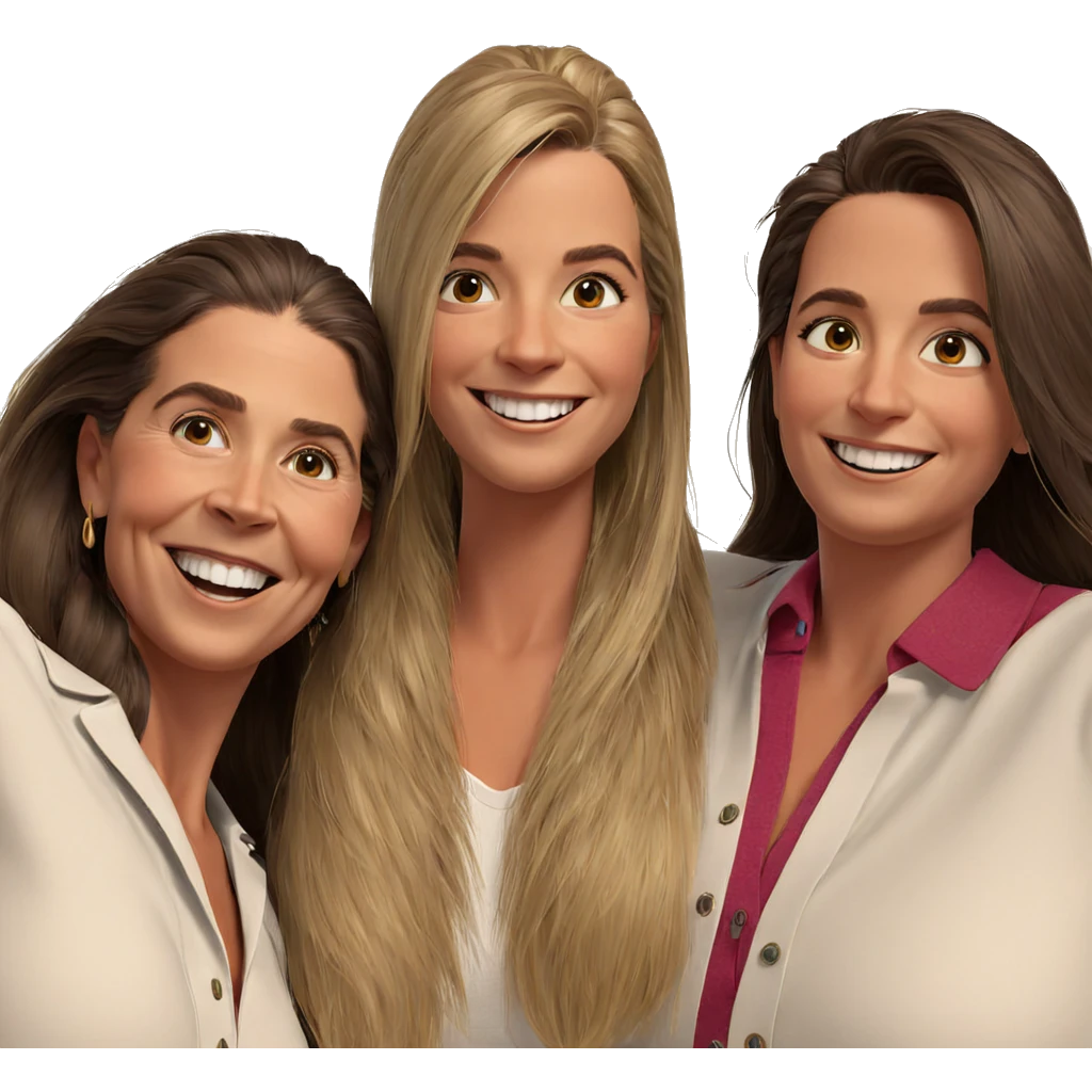 smiling girls with beautiful hair emoji