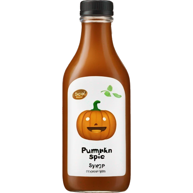 Bottle of pumpkin spice syrup emoji