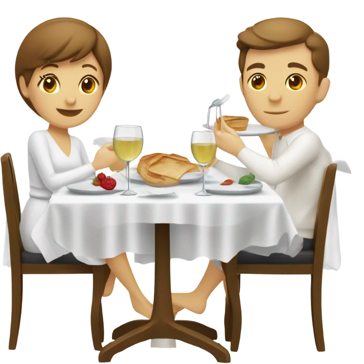 Repas en amoureux blancs emoji