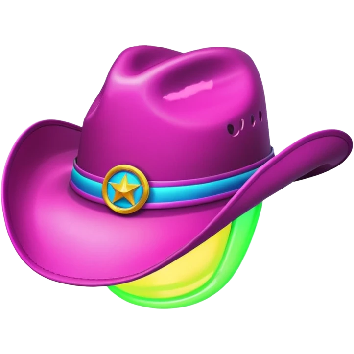 Neon cowboy hat emoji