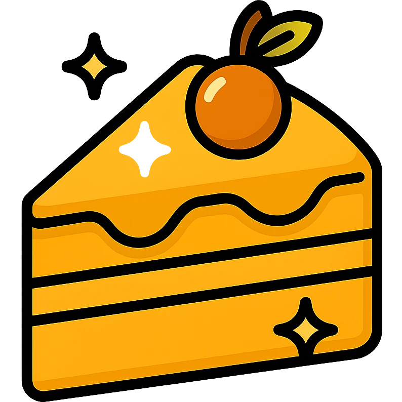 Make the cake appear even more golden and shiny, with enhanced golden highlights emoji