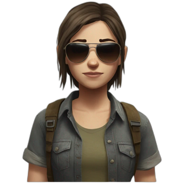 Ellie the last of us with sunglasses emoji
