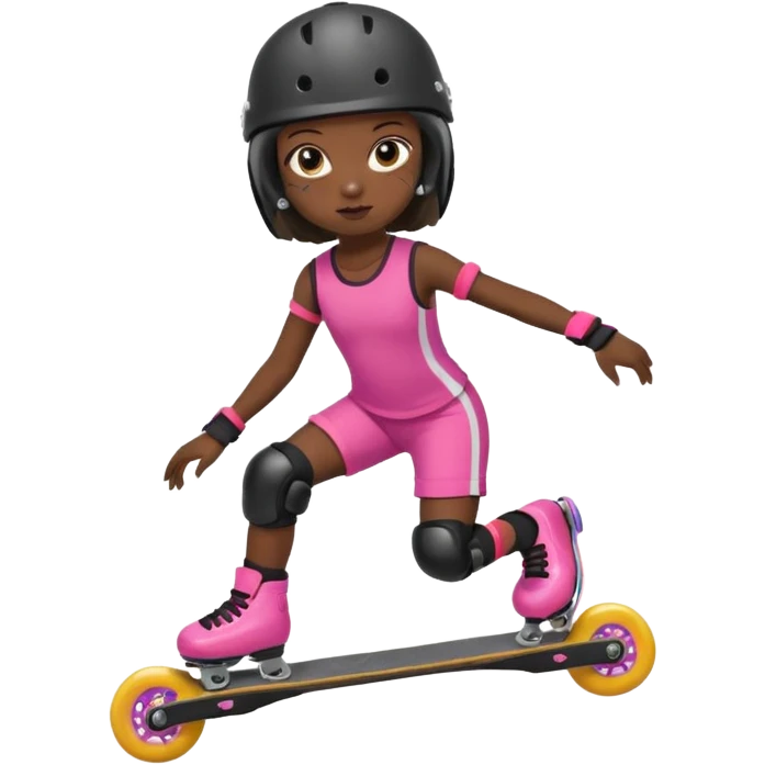 Roller blader black little girl emoji