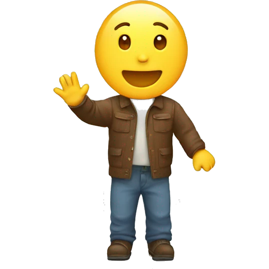 waving person to an ober emoji