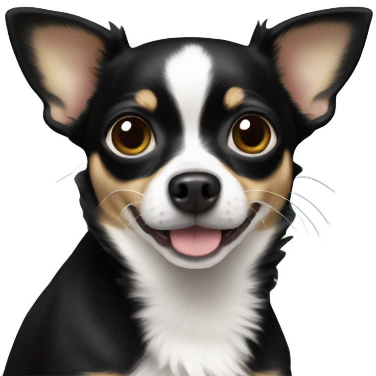Black chihuahua with white chest emoji