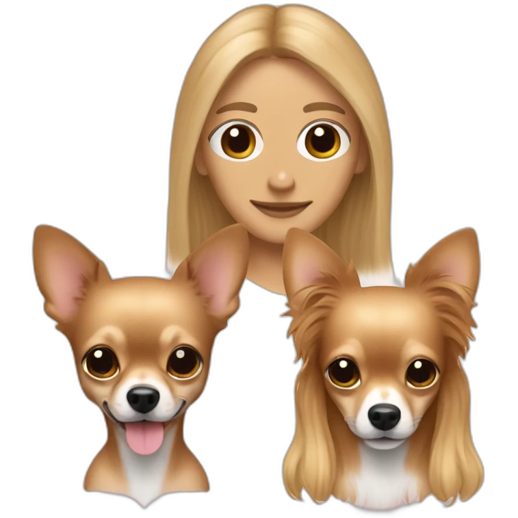 Long hair sand chihuahua and gay couple emoji