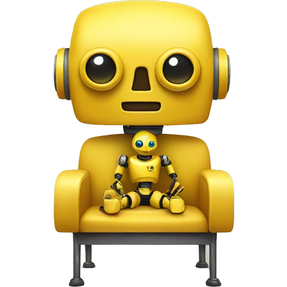 yellow Robot is sitting in a chair emoji