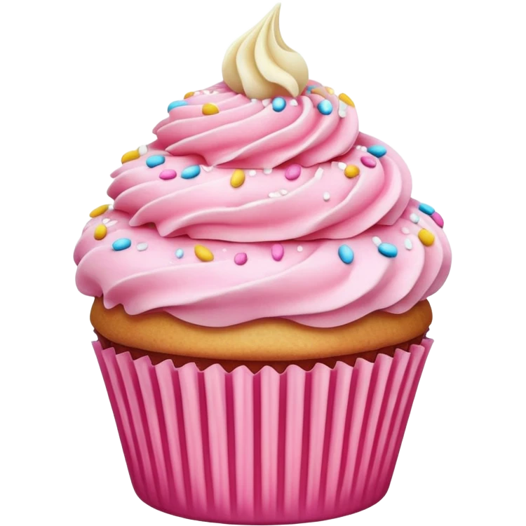 Cupcake with pink icing emoji