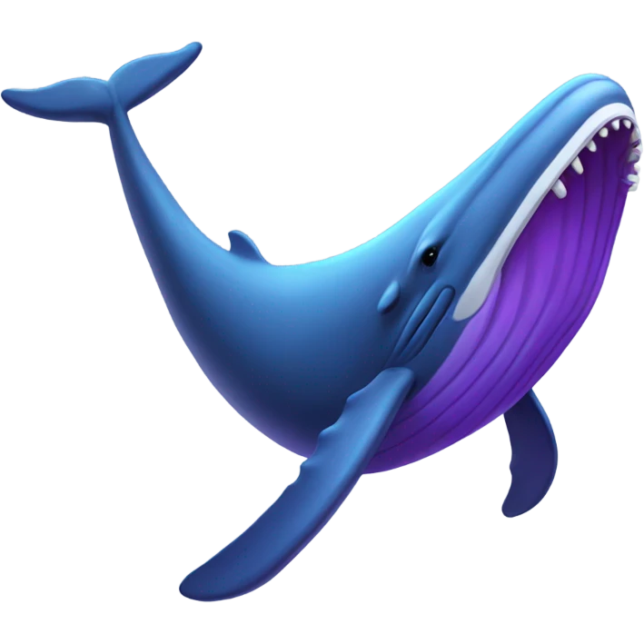 Blue whale purple, open mouth emoji