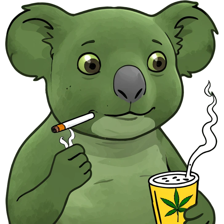 Koala smoking weed emoji
