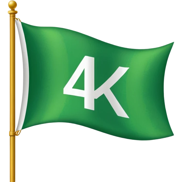 a green flag that’s says 4KT on it  emoji