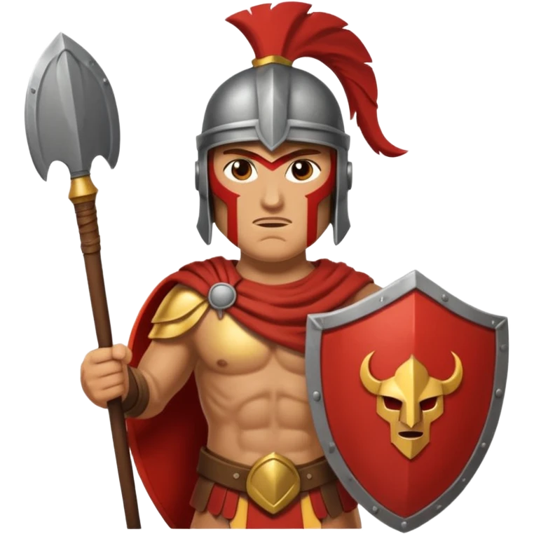 A spertan warrior shaking a shield writing "LAZY NOOB"on it emoji