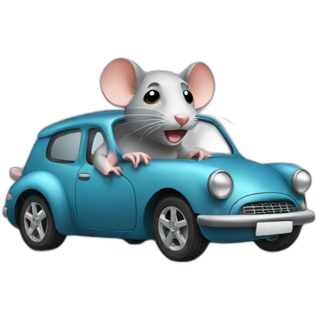 Rat with car emoji