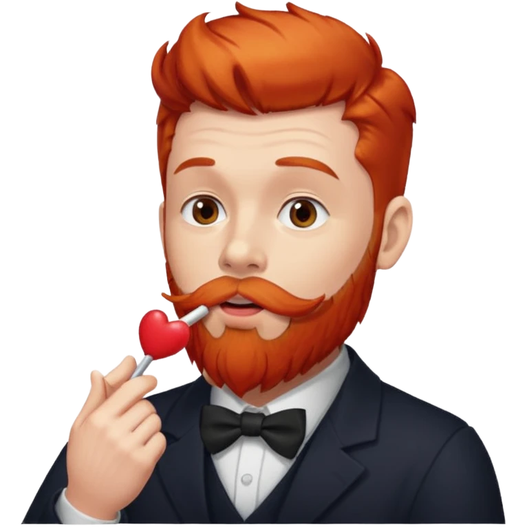 Man with red beard, blowing big red kisses emoji