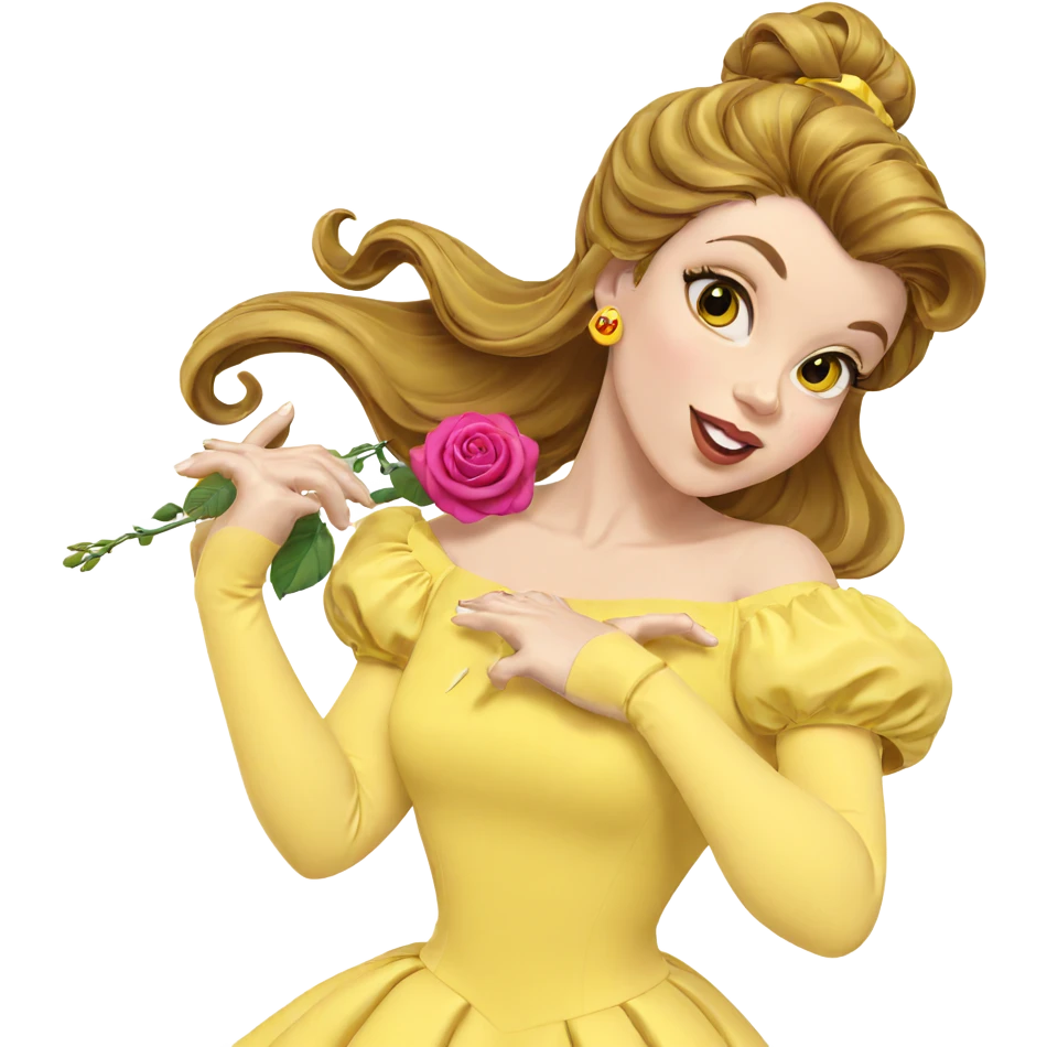 yellow dress with rose earrings emoji