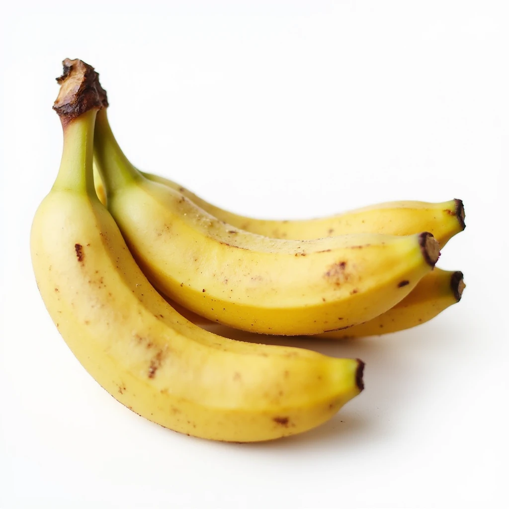 realistic whole banana isolated on white background, natural details emoji