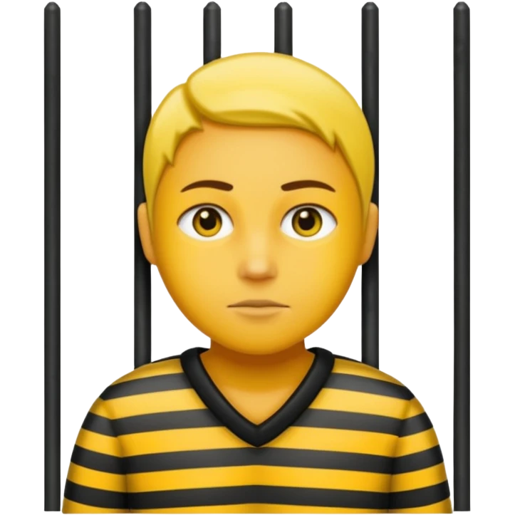 Humain avec une tenue de prisonnier noir et jaune  emoji