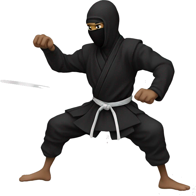 Black ninja kicking ￼ emoji