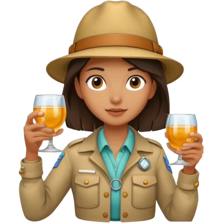 a young female explorer with magnificer glass emoji