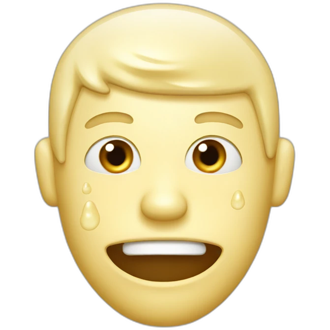 Man mayonnaise dripped on face emoji