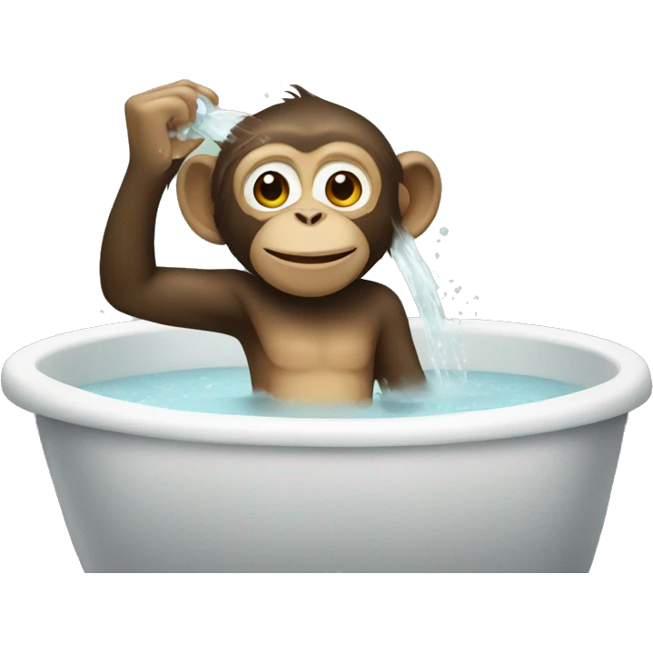 Monkey taking bath emoji