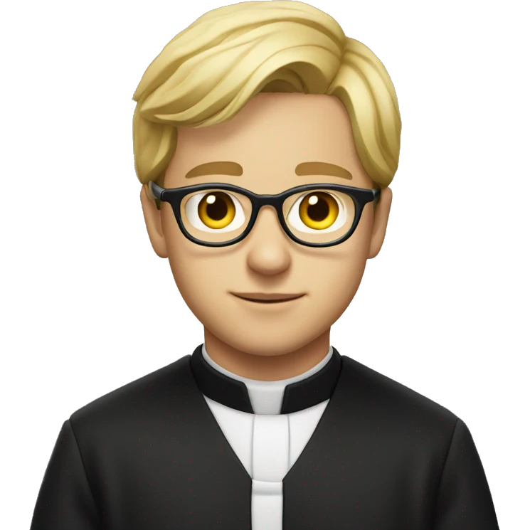 young priest with glasses and blond hair emoji