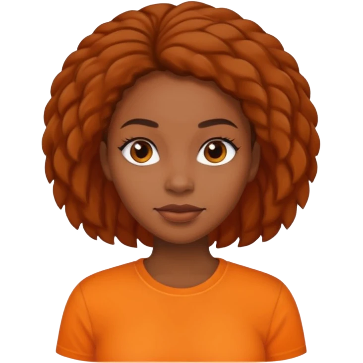 black woman with orange shirt emoji