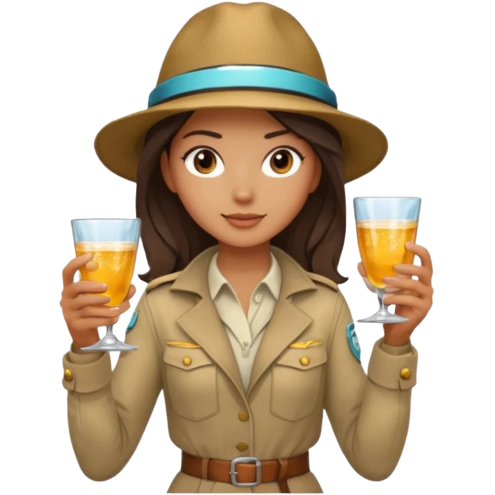 a young female explorer with magnificer glass emoji