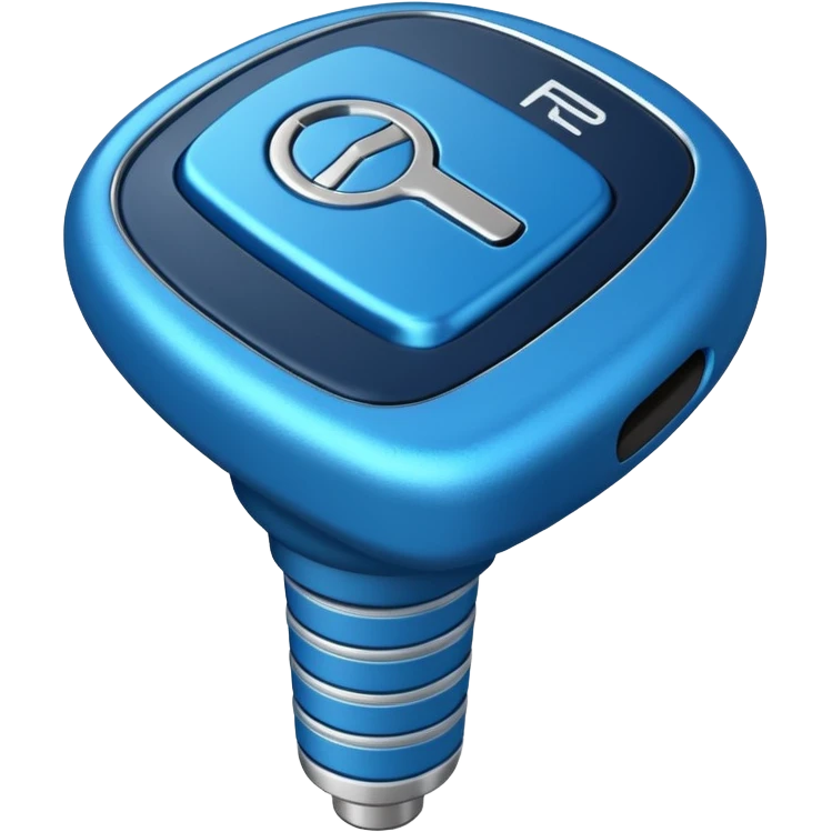 blue car gear shift stick with R for reverse highlighted emoji