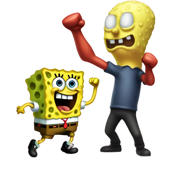 SpongeBob punching Patrick  emoji