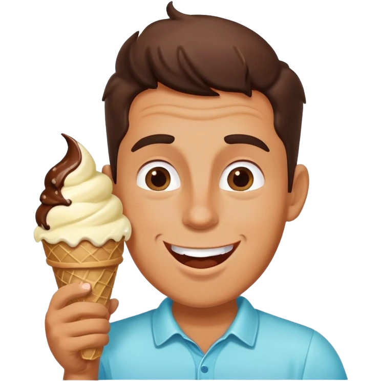 Man eating ice cream emoji